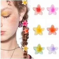 LuxusKollektion Haarklammer 6er Set Blumen Haarklammer 4cm Acryl Haarspangen Mädchen Haar Clips
