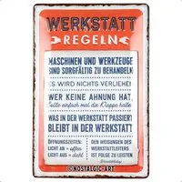 Nostalgic-Art Metallschild Blechschild 20 x 30cm - Werkstattregeln