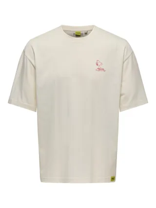 only & sons - T-Shirt - Onspeanuts weiß - Gr. - XL