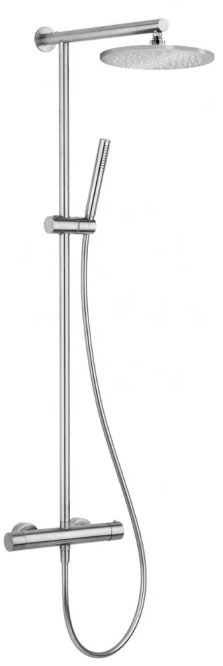 Herzbach spa ix Duschsystem thermo rund 200 bh 1118 neu, Edelstahl matt gebürstet, 17.988120.1.09 17.988120.1.09