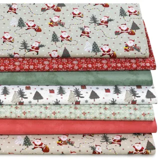 Patchwork- und Quiltpaket "Santa modern", grün-color