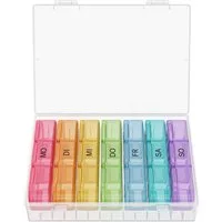 Wellgro Pillendose Große Tablettenbox für 7 Tage