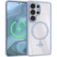 EAZY CASE Handyhülle MagSafe Hülle Transparent Samsung Galaxy S26 Ultra 6,9 Zoll, Softcase, Schutzhülle mit Displayschutz, stoßfest, kratzfest, Hellblau