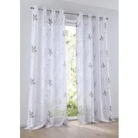 Kutti Vorhang Dandelion (1 St), Ösen, halbtransparent, Baumwolloptik, Gardine halbtransparent, Ausbrenner, Baumwolle-Polyester, bedruckt