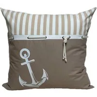 Ammerkind Dekokissen Maritime Kissenhülle Anker, beige/weiß, 1 Kissenhülle ohne Füllung