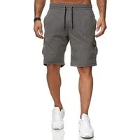 Reslad Sweatshorts Reslad Kurze Hose Herren Cargo Bermuda Shorts Jogginghose Sport-Hose (1-tlg) Sweatshorts Jogginghose mit Cargo-Taschen
