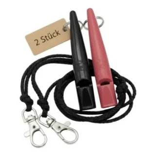 ACME 211.5 Doppelpack Hundepfeife mit Pfeifenband leuchtendes rosa