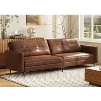 oleyluckidea Big-Sofa Vintage couch 3 sitzer aus Kunstleder küchensofa Braun