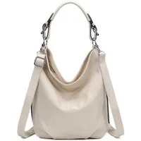 ITALYSHOP24 Schultertasche DAMEN SHOPPER Hobo Bag Umhängetasche Handtasche City Bag Cross-Over (Spar-Set: Henkel Tasche mit Schultergurt, Workbag Leder Optik, 2-tlg., mit Henkel und Schultergurt), Damentasche Freizeit Abend Leder Optik Henkeltasche R