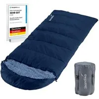 Skandika Kinderschlafsack Dundee Junior, 2-Wege Reißverschluss, Innentasche mit Klett, Packsack (Wärmeisolierender Stoffsteg gegen Kältebrücke), Baumwollflanell, wasserabweisend, 3 Jahreszeiten, bis -15 °C
