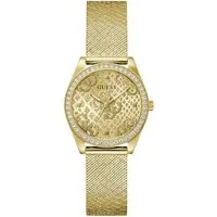 Guess Quarzuhr BOA GW0748L2, Armbanduhr, Damenuhr, Kristallsteine, Mineralglas, Edelstahlarmband