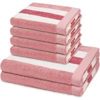 ROSS Handtuch Set Doubleface Stripes, Frottee (Spar-Set, 6-St), 4 X Handtuch 2 X Duschtuch im Set - Baumwolle - Saugstark