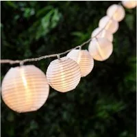 Lights4fun LED-Lichterkette 20er Lampion Lichterkette warmweiß