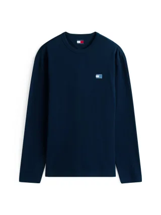 Tommy Jeans - Tommy Badge Langarmshirt blau - Gr. - L