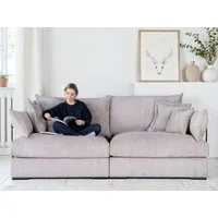 Home affaire Big-Sofa Casa XXL, B: 247 cm, 4 Zierkissen, Mega-Sofa, in Cord oder Chenille-Struktur, Federkern
