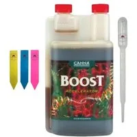 Canna Pflanzendünger Canna Boost, Additiv mit Dosierhilfe und Pflanzenschildern, Flüssiges Additiv zur Nährstoffergänzung
