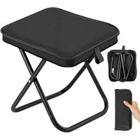 FELIXLEO Armlehnstuhl Faltbarer Campinghocker groß leicht stabil 120kg Outdoor schwarz (1 St)
