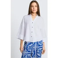 TOM TAILOR Langarmbluse Blusen & Shirts Oversize Bluse mit Leinenanteil