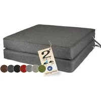 sunnypillow Stuhlkissen 2er Set Stuhlkissen mit Bändern "HAVANA" viele Farben zur Auswahl, Anthrazit