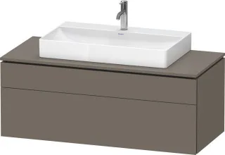 Duravit L-Cube Konsolenwaschtischunterbau wandhängend Flanell Grau Seidenmatt 1220x550x482 mm - LC48 LC4882090900000