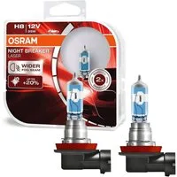 Osram KFZ-Ersatzleuchte 2x Osram H8 Night-Breaker Laser 12V 35W, 2 St., Kaltweiß, Duo Box PGJ19-1 Xenon Look Effekt Halogen-Birnen Scheinwerfer-Lampe