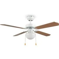 Reality Leuchten Deckenleuchte HAMMERFEST mit Ventilator, Deckenventilator mit Zugschalter, 3 Stufen, Ein-/Ausschalter, Ventilatorfunktion, getrennt schaltbar, Leuchtmittel wechselbar, warmweiß - kaltweiß, exkl 1x E27 Leuchtmittel, Ø 106cm Höhe 40cm,