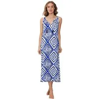 Pastunette Sommerkleid Damen Sommer Maxi Kleid lang ohne Arm (1-tlg) Modisches Grafisches Design