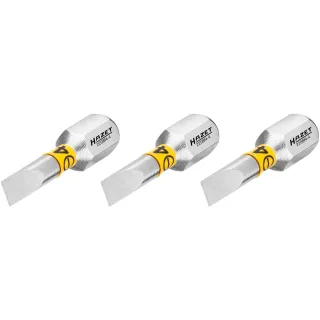 HAZET Bit Sechskant 6,3 (1/4 Zoll) Schlitz Profil 3 Stück - 2208N-4/3