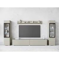 Home affaire Wohnwand VERA II, Vitrinen Türanschlag wechselbar, (Komplett-Set, 4-St), Mediawand 260 cm, Vitrine mit Verglasung, stehend und hängend