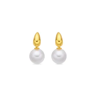 Luxenter White Pearl Ohrringe in 18-karat-Gelbgold - Rosmi