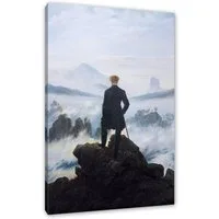 Pixxprint Leinwandbild Caspar David Friedrich - Wanderer über dem Nebelmeer, Caspar David Friedrich - Wanderer über dem Nebelmeer (1 St), Leinwandbild fertig bespannt, inkl. Zackenaufhänger