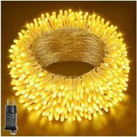 Quntis LED-Lichterkette 10-100M Lichterkette outdoor/indoor mit Stecker, Gartenlampen, 8 Modi, für Garten,Balkon,Hof,Hochzeit, deko ostern, Transparent
