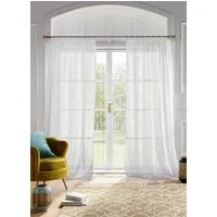 OTTO home Gardine Mila (1 St), Kräuselband, transparent, Voile, mit Wellenmuster bestickt, Voile, einfarbig