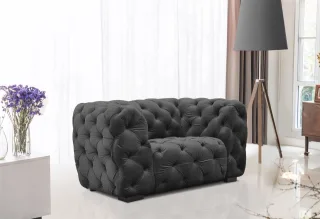 Sessel Designersessel NATALIE in Stoff Riviera Graphit