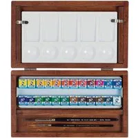 Talens art creation Aquarellfarbe Van Gogh Künstler Aquarellfarben im Holzkasten - Geschenkset, inkl. 2 Pinsel und Mischpalette