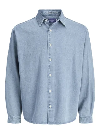 JACK&JONES - JORNORREBRO DENIM SHIRT LS SN medium blue denim - Gr. - L