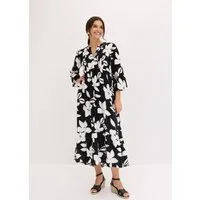 bonprix Maxikleid für modischen Auftritt, aus Viskose, A-Linie, 3/4-Ärmel