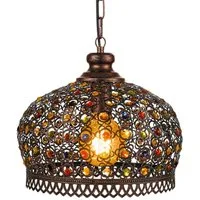 EGLO Hängeleuchte JADIDA Pendellampe, IP20, E27, Stahl und Glas, Esstischlampe, Lampe, ohne Leuchtmittel, Hängeleuchte, H110 x Ø33 cm, kupferfarben-antik, 1X60W exkl.