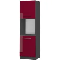Vicco Herdumbauschrank Fame-Line, Bordeaux Hochglanz/Anthrazit, 60 cm offen (1-St)