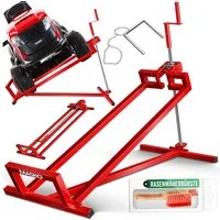 MASKO Rasentraktor Heber 450kg Hebevorrichtung für Aufsitzmäher inkl. Bürste, Rasentraktorheber, universelle Reinigungshilfe, Hebebühne für Quad