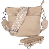 MIRROSI Umhängetasche Damen, Crossbody Bag, Echtleder Made in Italy (1 Tasche 2 Gurte oder Basic Version 1 Tasche 1 Gurt), 24x18x12cm (BXHXT)