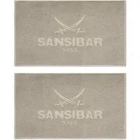 Sansibar Sylt Badematte 2er Set Sansibar Badvorleger, 50x80 cm, Hochtiefprägung, Rückseite hat keine rutschhemmende Beschichtung, hautfreundlich, pflegeleicht, fußbodenheizungsgeeignet, strapazierfähig, schwere Qualität, beste Saugfähigkeit, Baumwoll