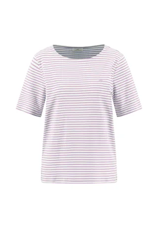 FYNCH-HATTON - T-SHIRT STRIPE 1x1 RIB sorbet rose - Gr. - S