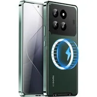 Wigento Handyhülle Für Xiaomi 14 Pro MagSafe Magnetic Frosted Metal Hülle Cover Case Grün