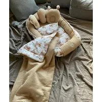 Loolay Bettnestchen TAUPE WAFFELPIQUE Braun TEDDY Baumwolle BABYNEST Babykokon Kokon, (Neugeborene Babyaustattung Reisebett Nestchen SOLO/ o. in Geschenk SETS, 5-tlg., 4 Jahreszeiten ATMUNGSAKTIVER TAUPE WAFFEL), 100% Europäische Stoffe und Kleinseri