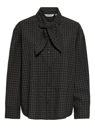 ONLY - ONLMAYA CHECK BOW SHIRT WVN EX Black - Gr. - M