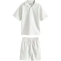 Next Shirt & Shorts Kurzärmeliges, strukturiertes Poloshirt + Shorts (2-tlg)