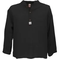 Guru-Shop Hemd & Shirt Yoga Hemd, lässiges Baumwollhemd mit.. Ethno Style, alternative Bekleidung