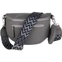 MIRROSI Bauchtasche Damen Taschen, Umhängetasche, Brusttasche, 27x19x9cm Veganes Leder (Schultertasche für jeden Anlass, inkl.1x Münzbeutel), Crossbody Bag, Bohemian gemusterten& verstellbaren Schulterriemen