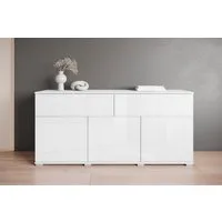 OTTO home Sideboard Kenia, Kommode mit 3 Türen und 2 Schubladen, 150 cm breit (1 St), Griffloses Design mit Push-to-Open und verstellbaren Einlegeböden